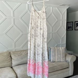 ⭐️Gray, coral and pink Merona maxi dress size small